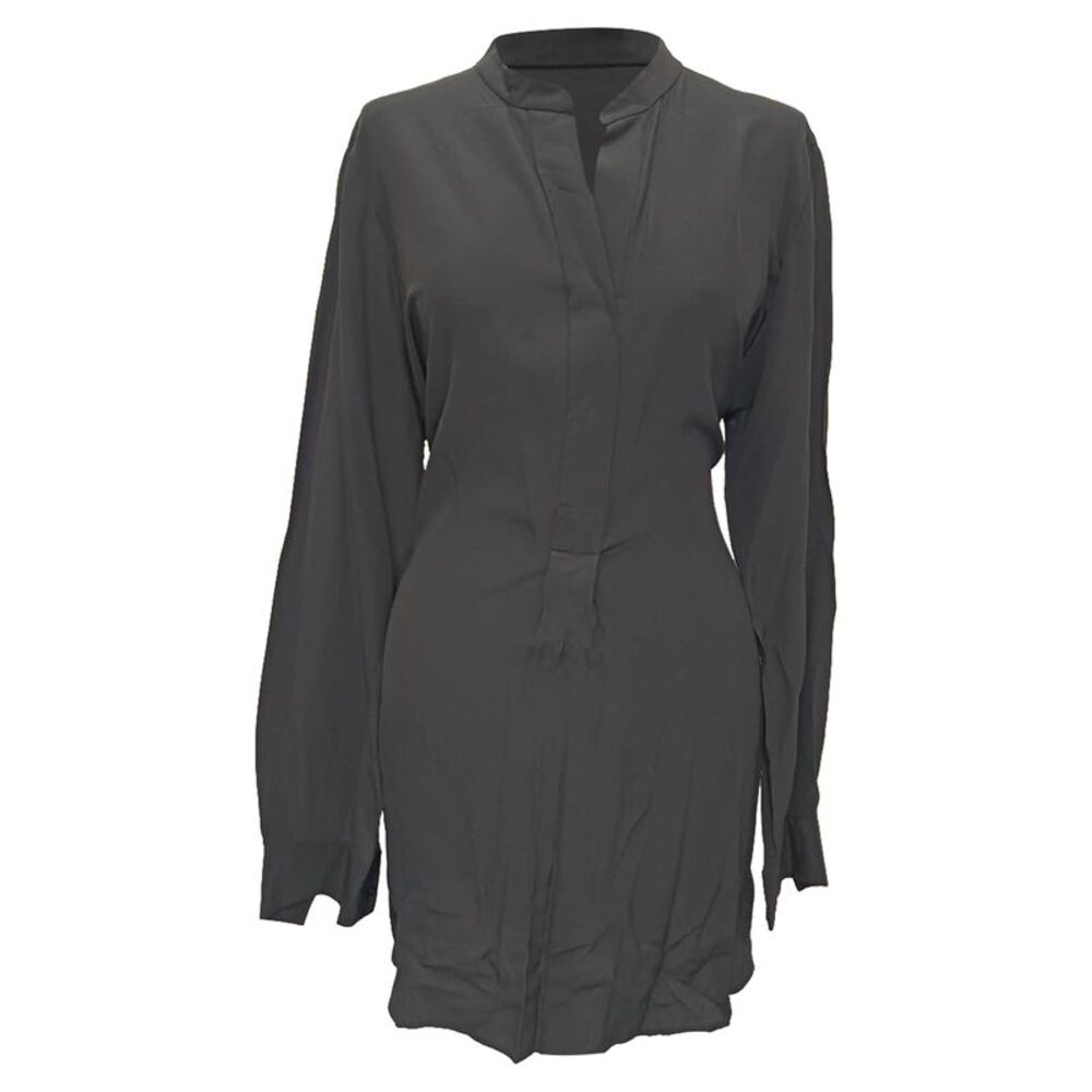 Joseph Mini Shirt Dress in Black Silk